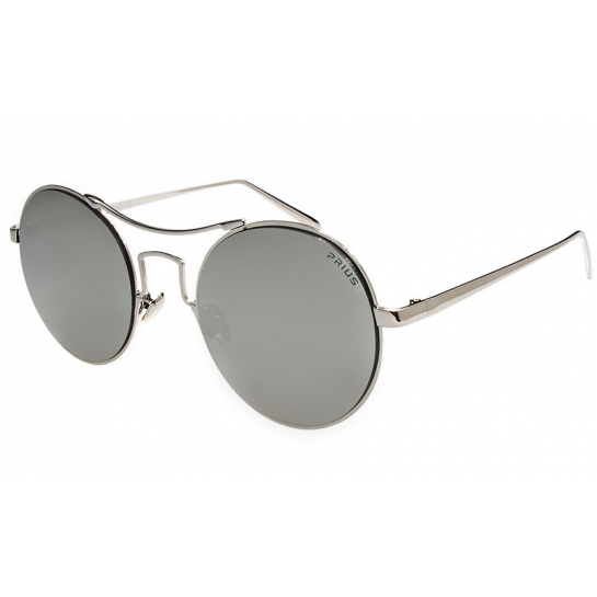 Duże okrągłe okulary przeciwsłoneczne lustrzanki srebrne pre-20c